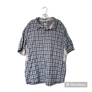 REI Blue Plaid Button Up Size XXL‎